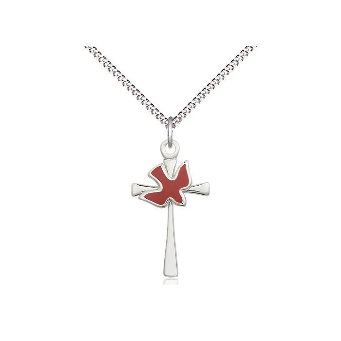        Cross Red Holy Spirit Sterling Silver 18" 5229RSS/18