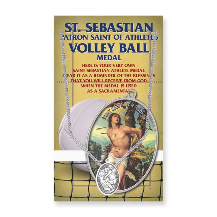 St. Sebastian Volleyball Pewter Medal/18" Chain 650-8055