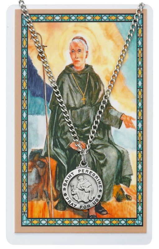 St. Peregrine Medal/Prayer Card Set 24" PSD600PE