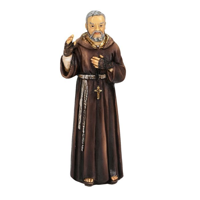 4" Saint Padre Pio Statue w/Holy Card Boxed 1735-523