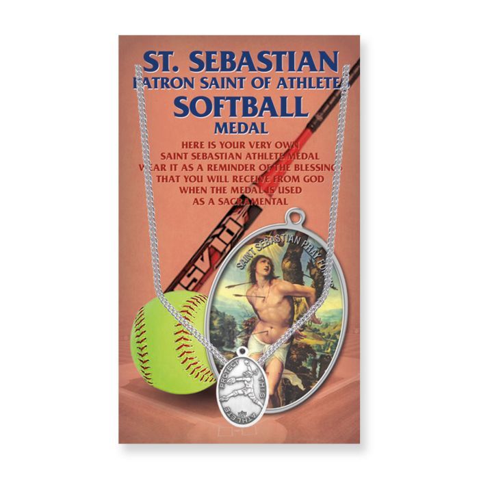 St. Sebastian Softball Pewter Medal/18" Chain 650-8041