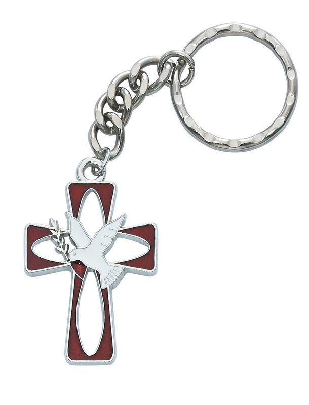 Key Chain - Holy Spirit/Rhodium Enameled KRRC9152C