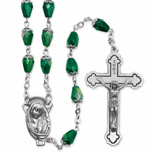 Tear Dark Green Rosary 3960