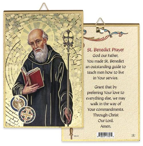 46E-645 Saint Benedict Mosaic Plaque