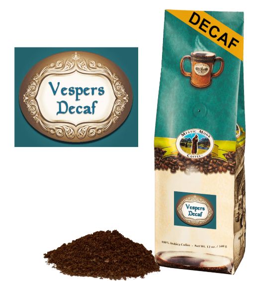        Vespers Decaf Ground 12 oz Mystic Monk Coffee CVD-G