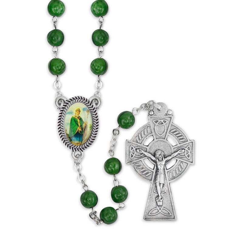       Shamrock Bead Rosary 7mm Glass Bead Sr-3739 JC