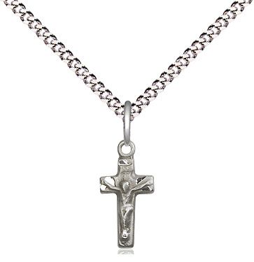      Crucifix Sterling Silver w/ 18" Rhodium Chain w/Clasp - 4134SS/18S C50LC