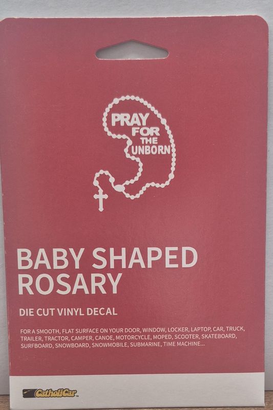 Baby Rosary Pray for the Unborn Decal CCS23
