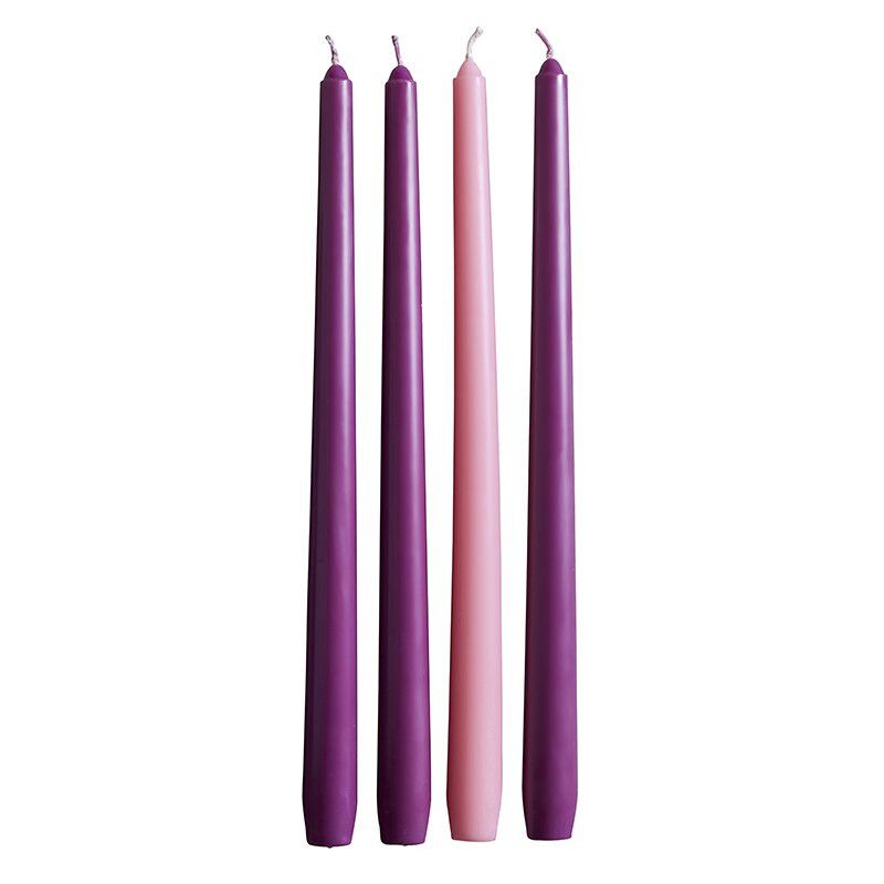        12" Purple Pink Tapers Set of 4 F4299