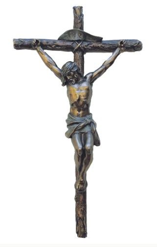 16" Crucifix Lightly Hand-Painted Cold Cast Bronze SR-72690