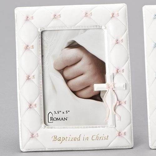      42989 -Baptism Frame/Girl - 7" - Holds 3.5X5