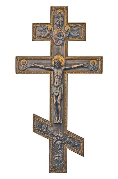        9"x17.5" Byzantine Crucifix Cold Cast Bronze SR-75930