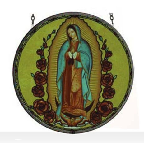 GM1023 Our Lady of Guadalupe Suncatcher Rounded