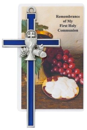 5" Blue Epoxy communion Cross 75-59