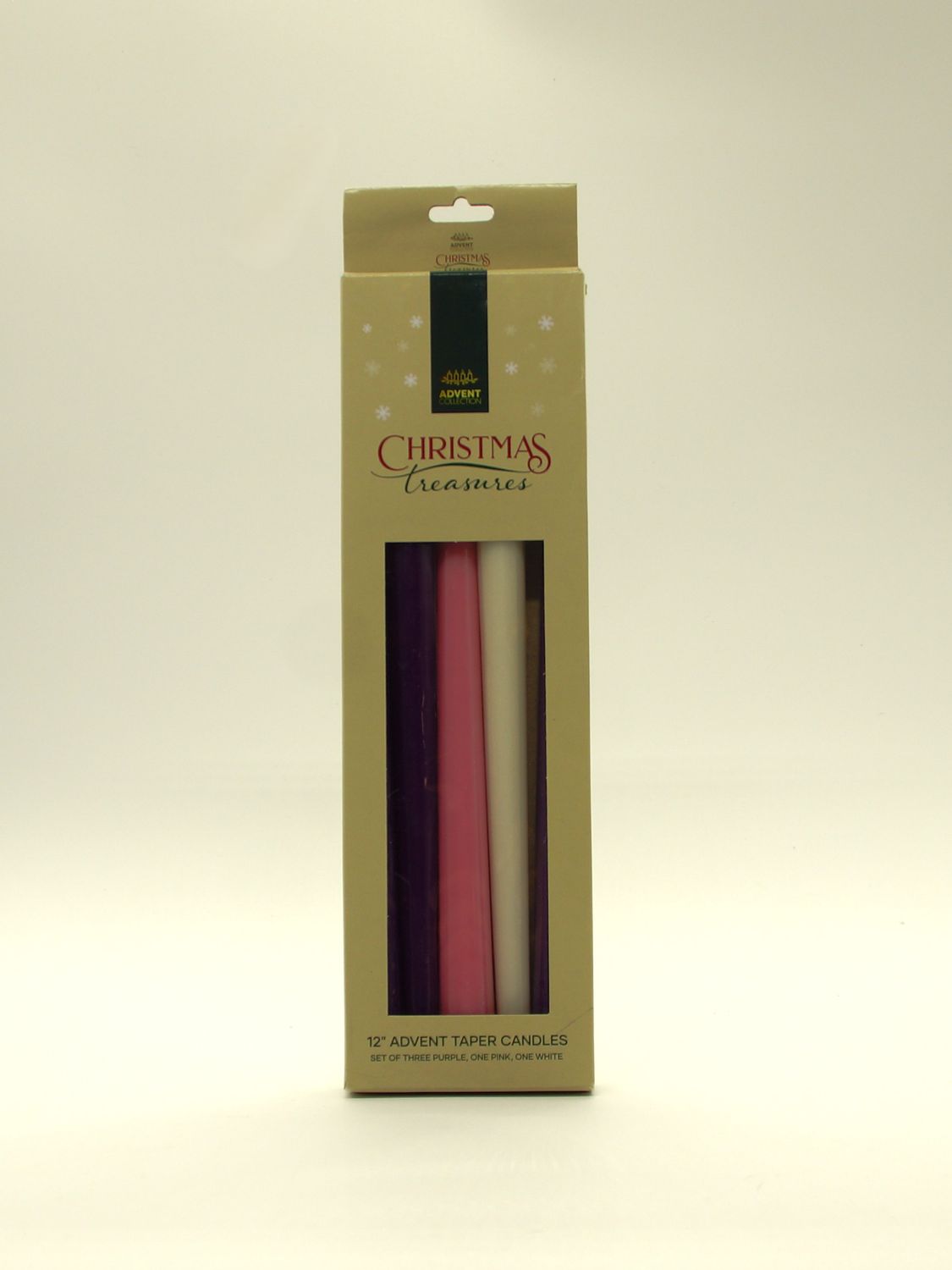        12" Pink/Purple/White tapers 5 pk candle G4026