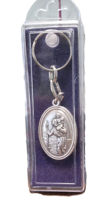        Saint Christopher Silver Key Ring 175-22-0208***