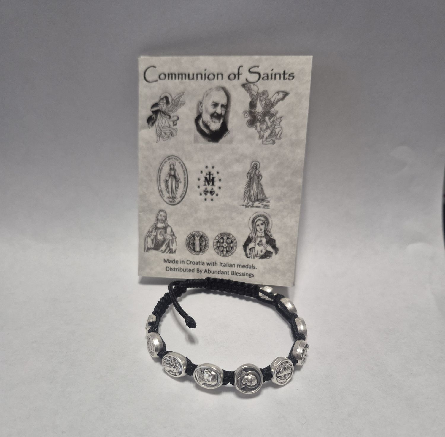 Communion of Saints Corded Bracelet Black ZZ20BK