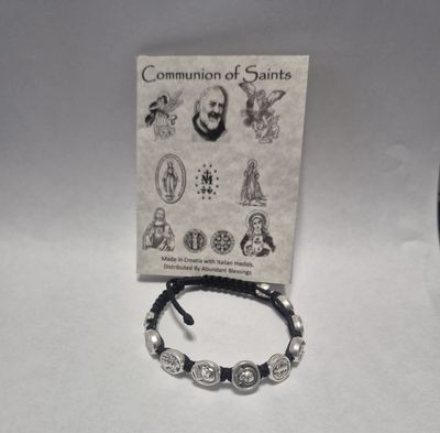 Communion of Saints Corded Bracelet Black ZZ20BK
