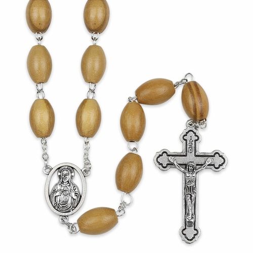        11 mm Oval Olive Wood Family Rosary SR4037JC