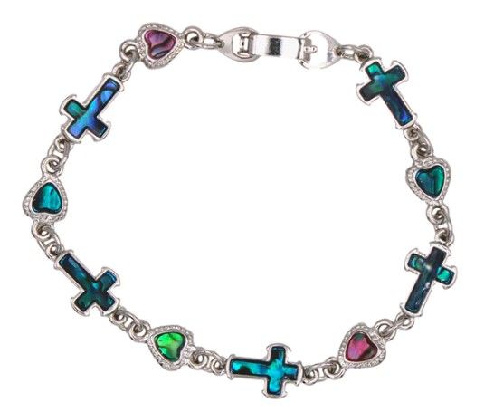       Bracelet Paua Cross Heart 26384