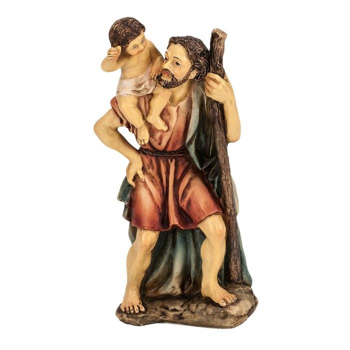 4" Saint Christopher Resin Statue/w Holy Card Boxed 1735-626