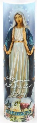Our Lady of Grace LED Candle C-8003