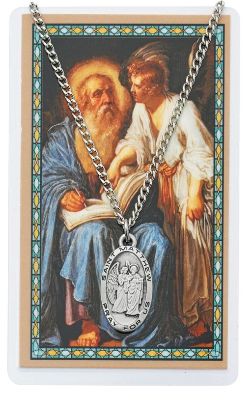 St. Matthew Medal/Prayer Card Set 24" PSD550MW