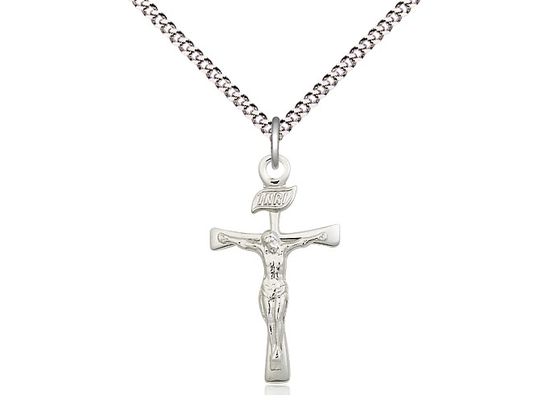      Maltese Sterling Silver Crucifix w/ 18" Rhodium Chain w/Clasp- 2137SS/18S  C54LC