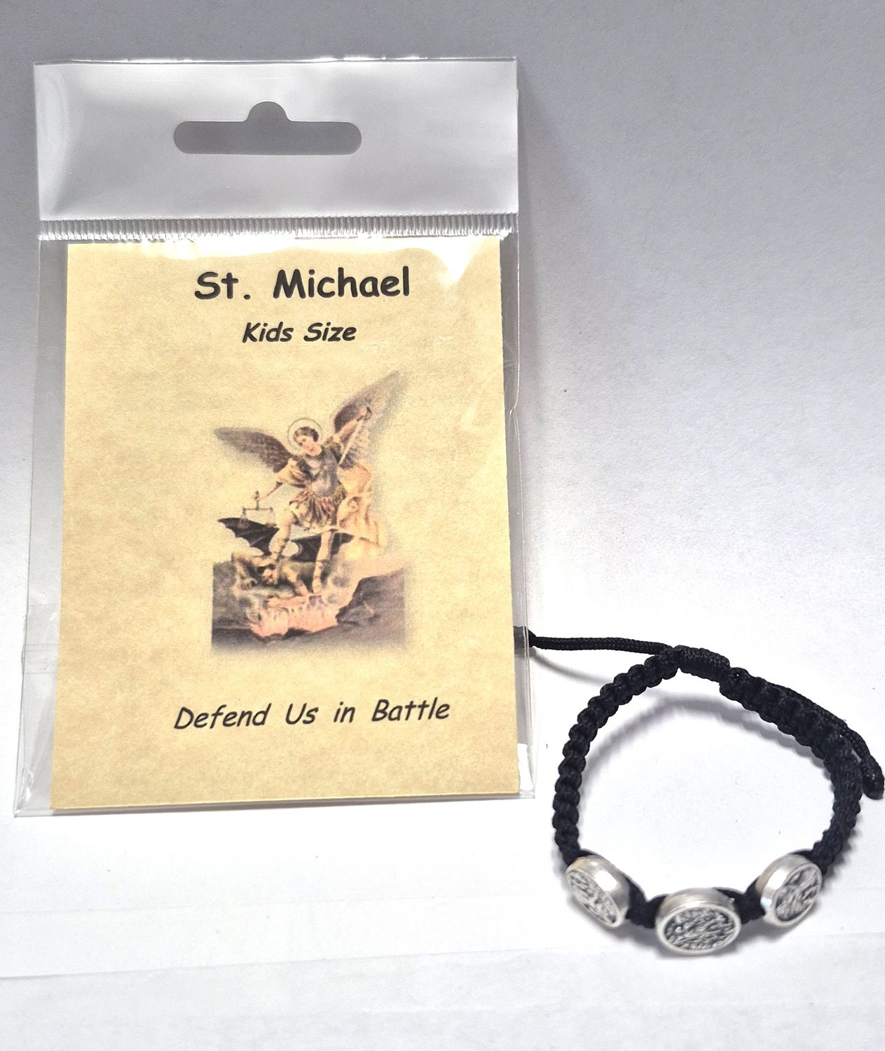 St. Michael Kid Size Corded Slip Knot Black ZZ29BK