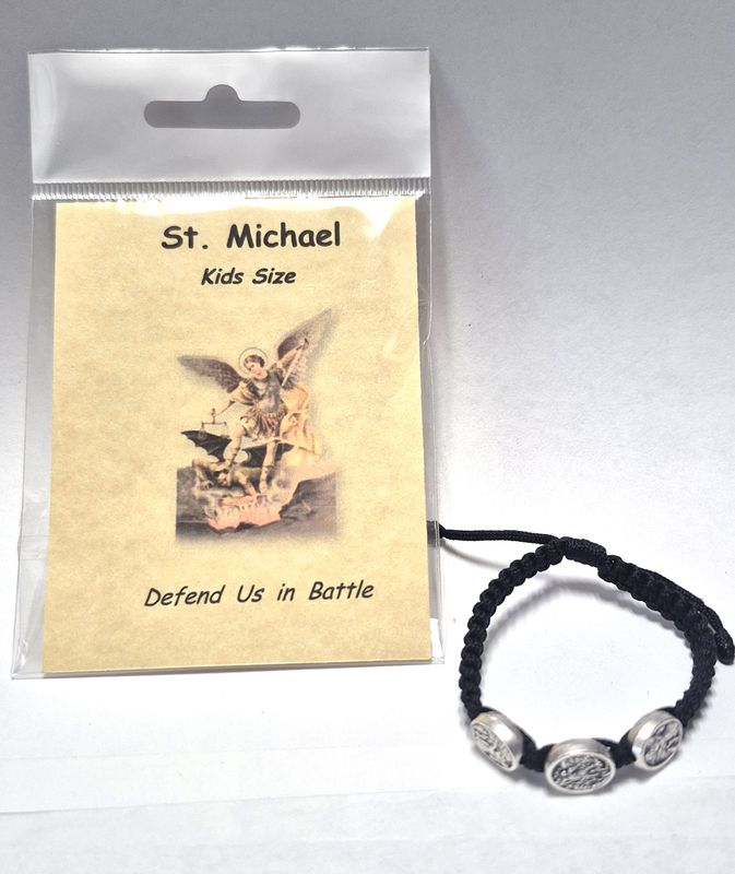 St. Michael Kid Size Corded Slip Knot Black ZZ29BK