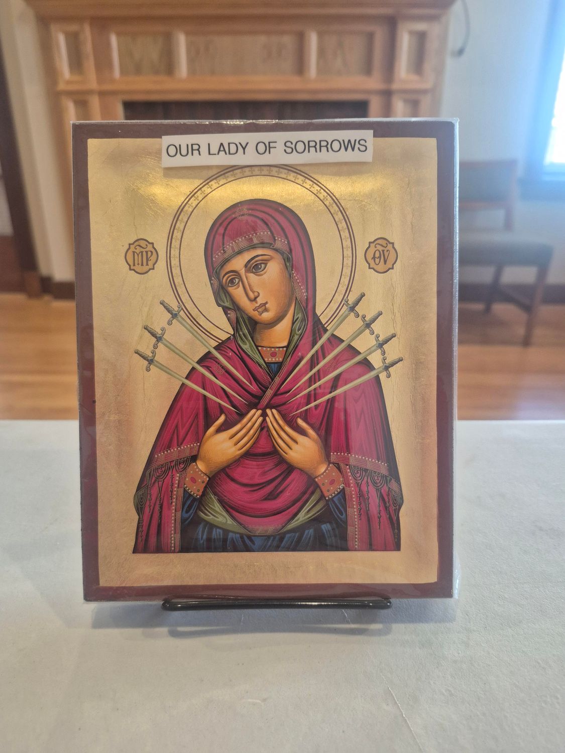        5x7" Icon Our Lady of Sorrows Greek Icon GR070