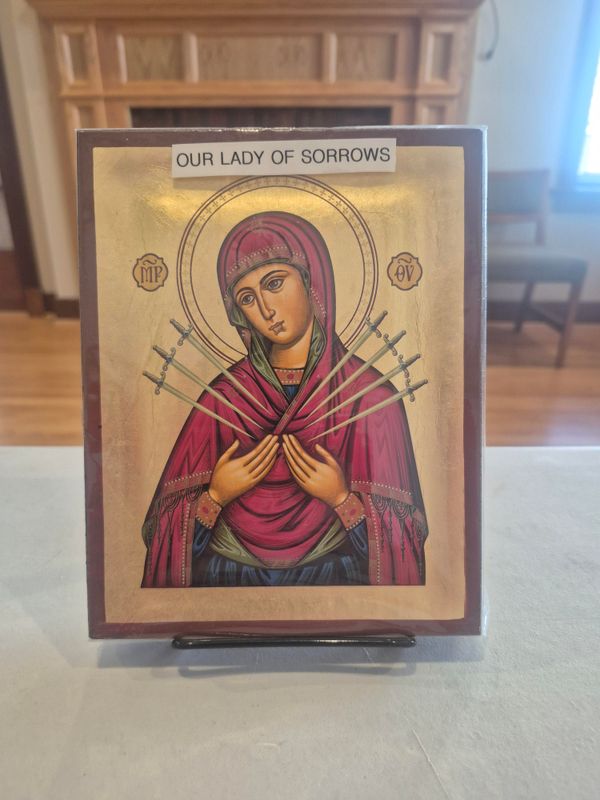        5x7" Icon Our Lady of Sorrows Greek Icon GR070