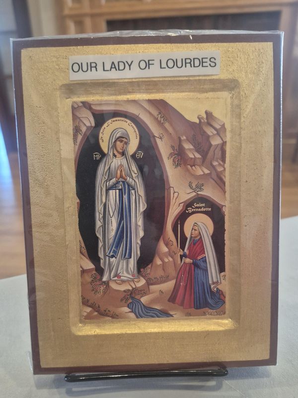 5x7" Icon Our Lady of Lourdes Greek Icon GR060