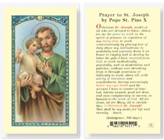      E24-634 St. Joseph Prayer by Pius X (800-274)