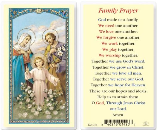      E24-749 Family Prayer Holy Card