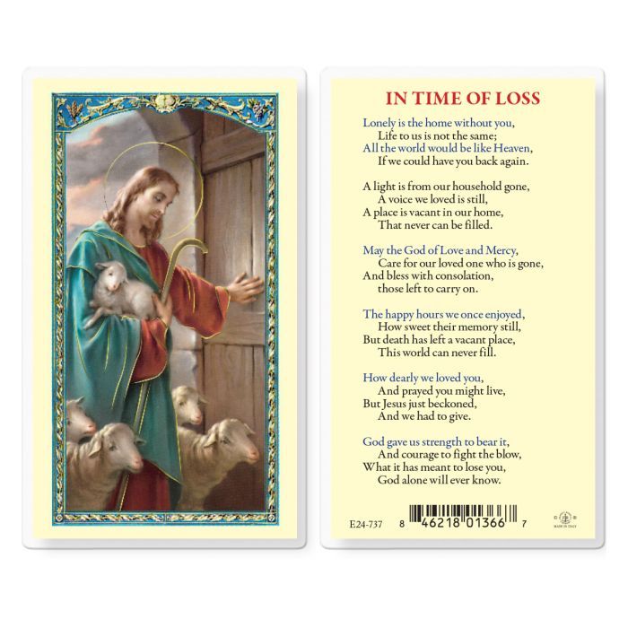        In Time of Loss Holy Card E24-737