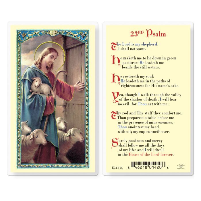 Twenty-Third Psalm Good Shepherd Holy Card (800-025) E24-136