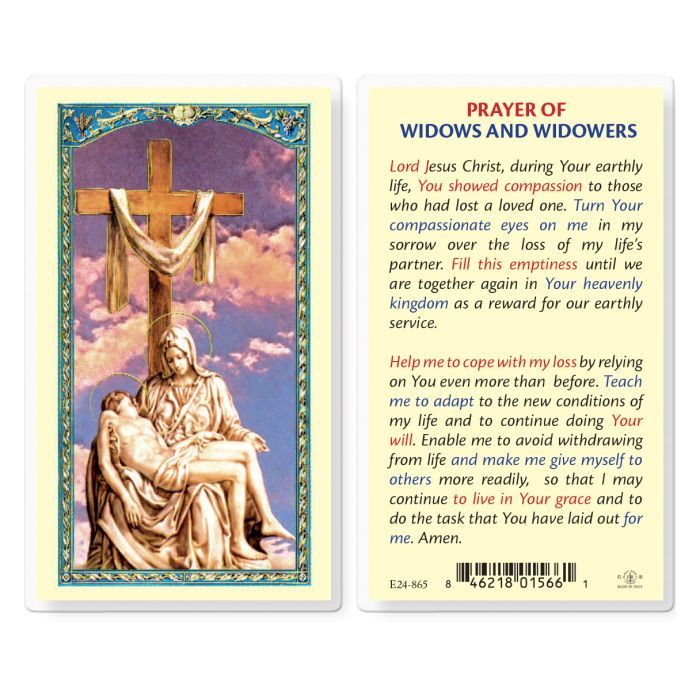 Prayer for Widows and Widowers Holy Card E24-865 (800-388)