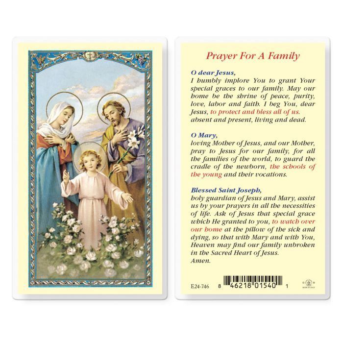 Family Prayer Holy Card E24-746 (800-336)