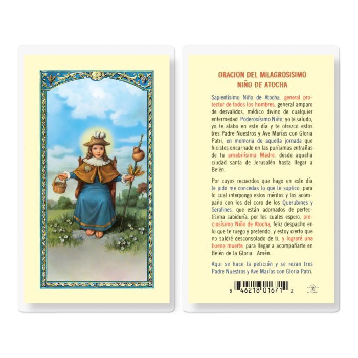 Oracion a Santo Nino De Atocha Holy Card S24-166