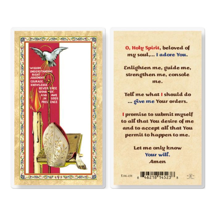 E24-658 Holy Spirit Laminated Card (800-135 ) ***