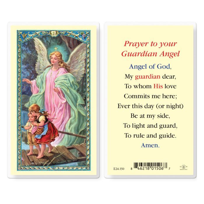        Guardian Angel of God Holy Card E24-350 