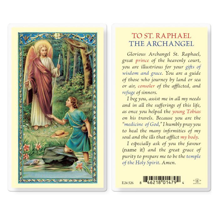        Saint Raphael Holy Card E24-526 (800-212)