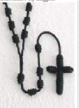 Black Hand Woven Cord Rosary 26-014-01