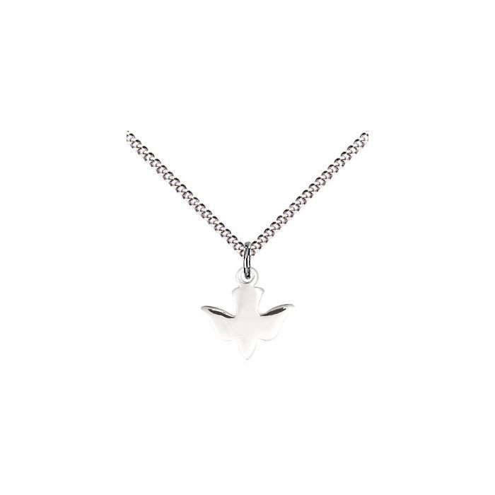        Holy Spirit Polished Sterling Silver Medal w/18" Rhodium Chain w/Clasp 0225SS/18S C50LC