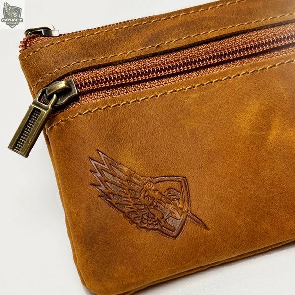       Rugged Leather Rosary Pouch Tan RCGPCHL