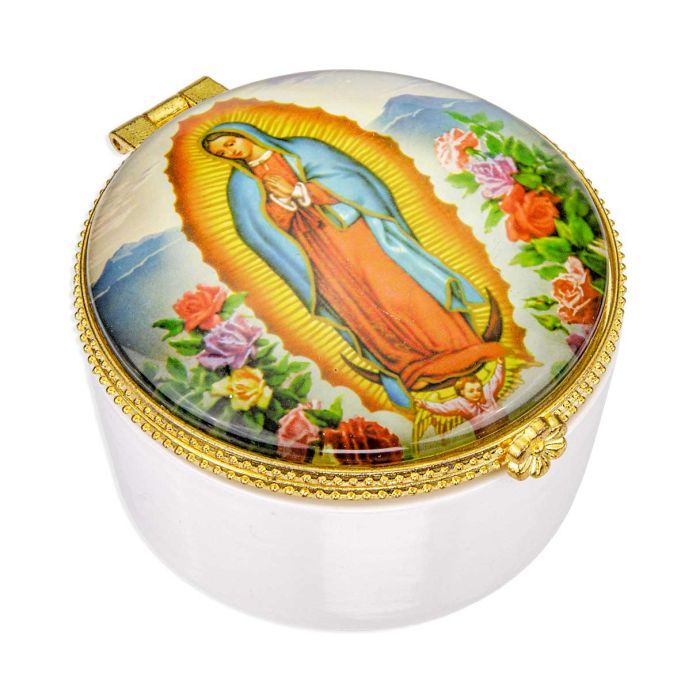 Porcelain Rosary Box OL of Guadelupe 5991-218