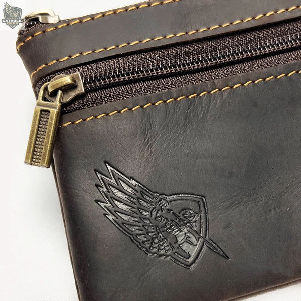      Rugged Leather Rosary Pouch Dark Brown RCGPCHL