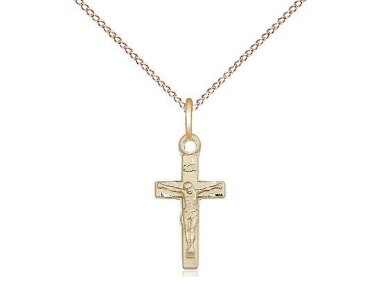         Crucifix Gold Filled w/18"Gold Plated Chain w/Clasp 5417GF/18GF C04LC