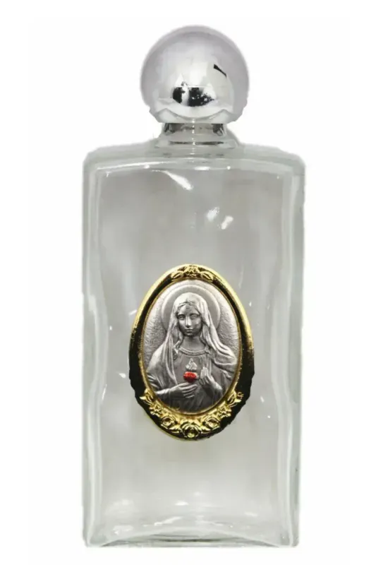        Immaculate Heart of Mary Glass Holy Water Bottle WB13-IHM